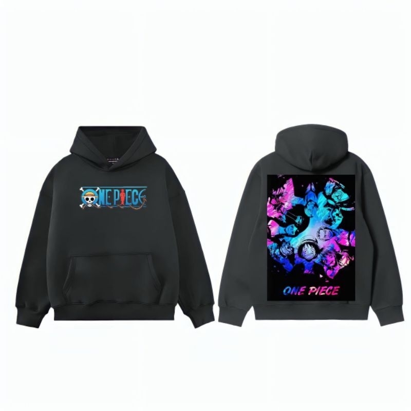hoodie anime series hitam pria/wanita