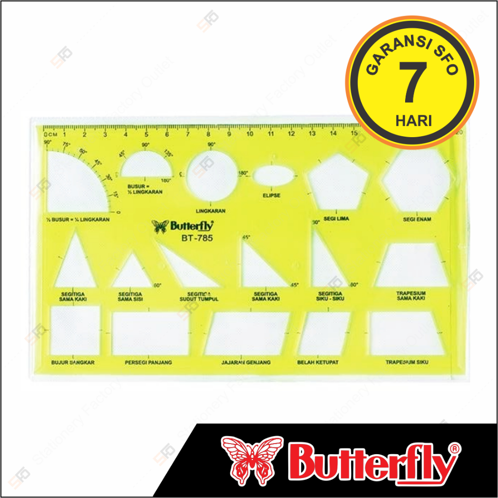

Penggaris Cetakan Butterfly 20cm BT - 785 - SFO Semarang Official