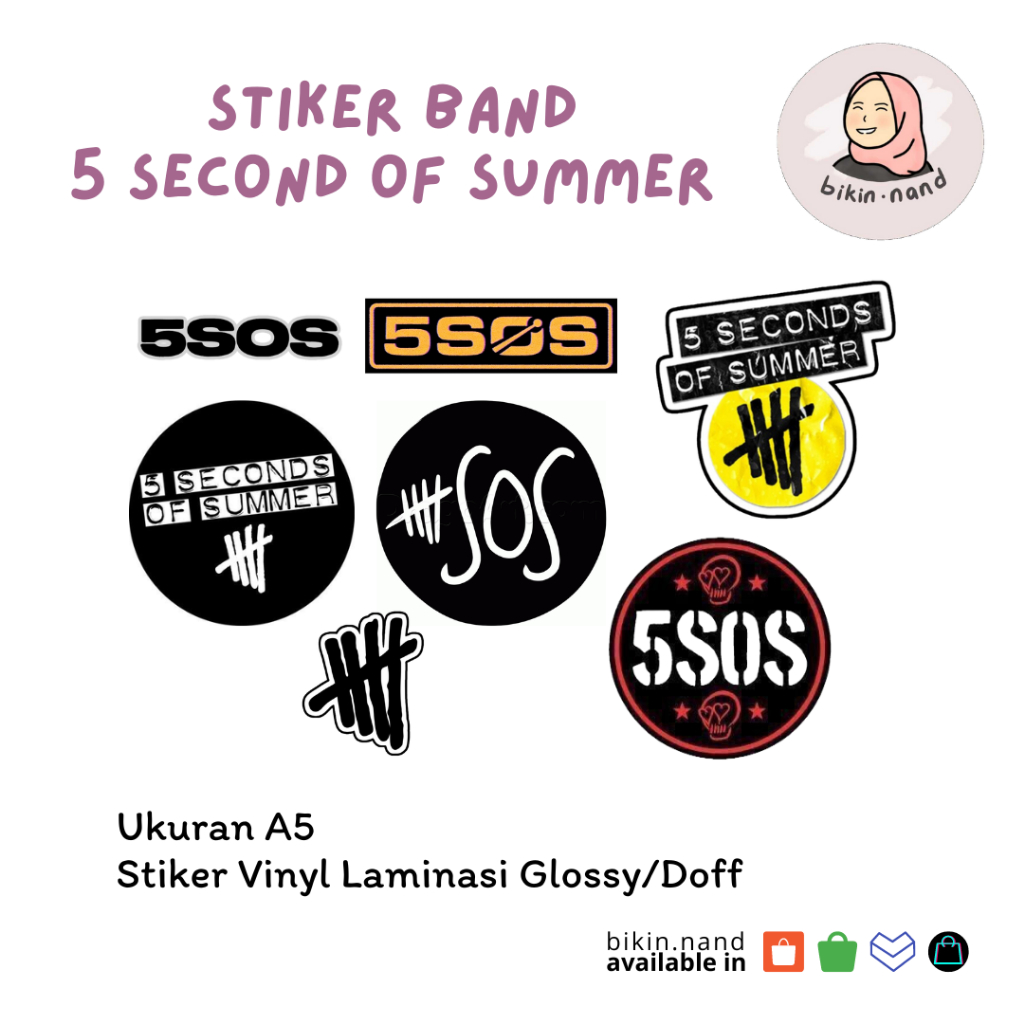 

STICKER PACK BAND 5 Second Of Summer (HIGH QUALITY) MURAH 7 pcs
