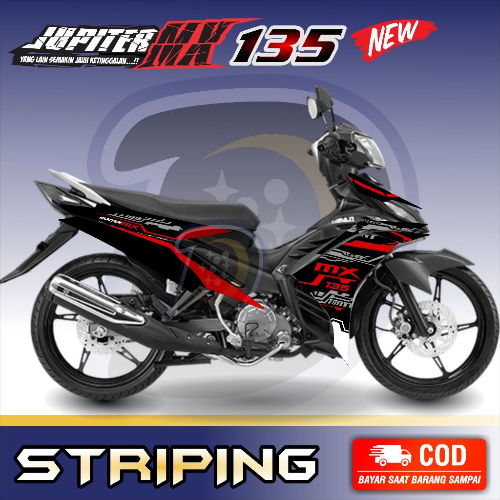Striping Lis Jupiter Mx 135 New Stiker Motor Jupiter Mx 135 New Hitech