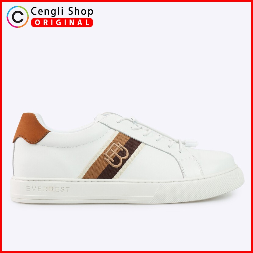 SEPATU SNEAKER EVERBEST PRIA ORIGINAL CASUAL KETS KULIT PUTIH EM94