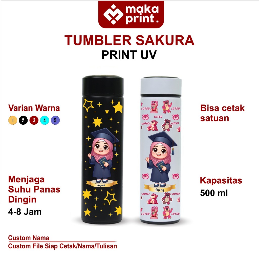 Tumblr Wisuda (Cewek) - Tumbler Custom - Tumbler Hadiah Wisuda - Kado Wisuda Tumbler Custom - Hamper