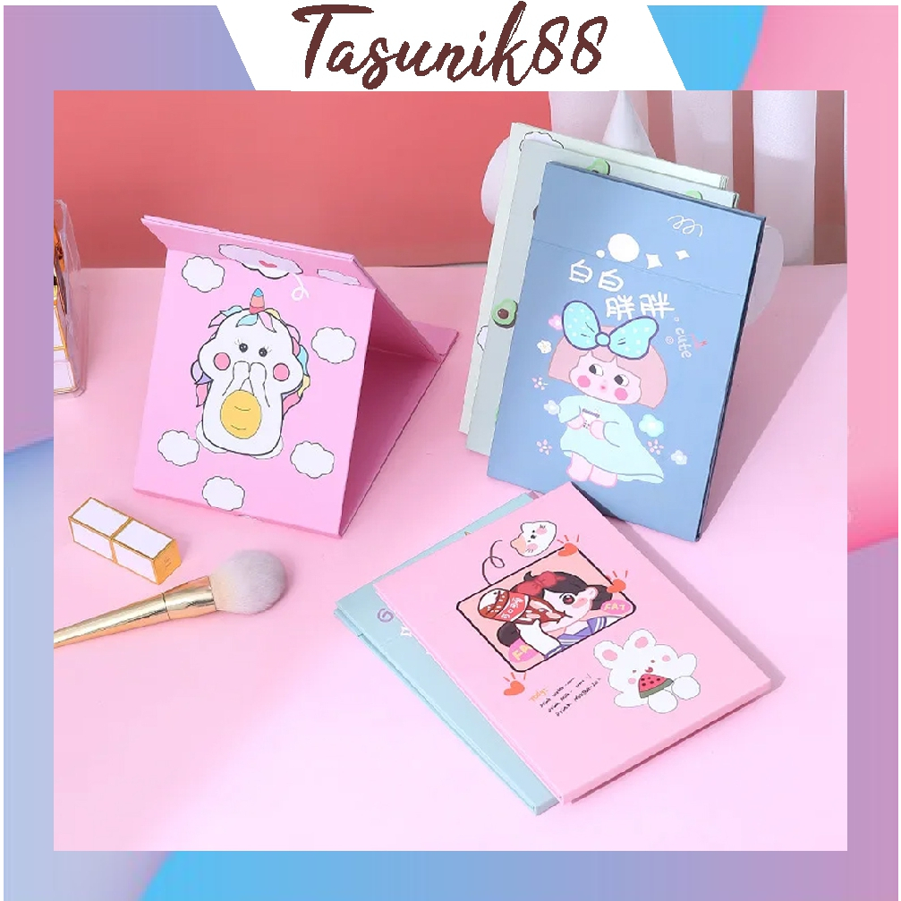 

⭐TasUnik88⭐ Kaca Lipat Model Buku Kaca Portable / Cermin Rias Motif Lucu R1064