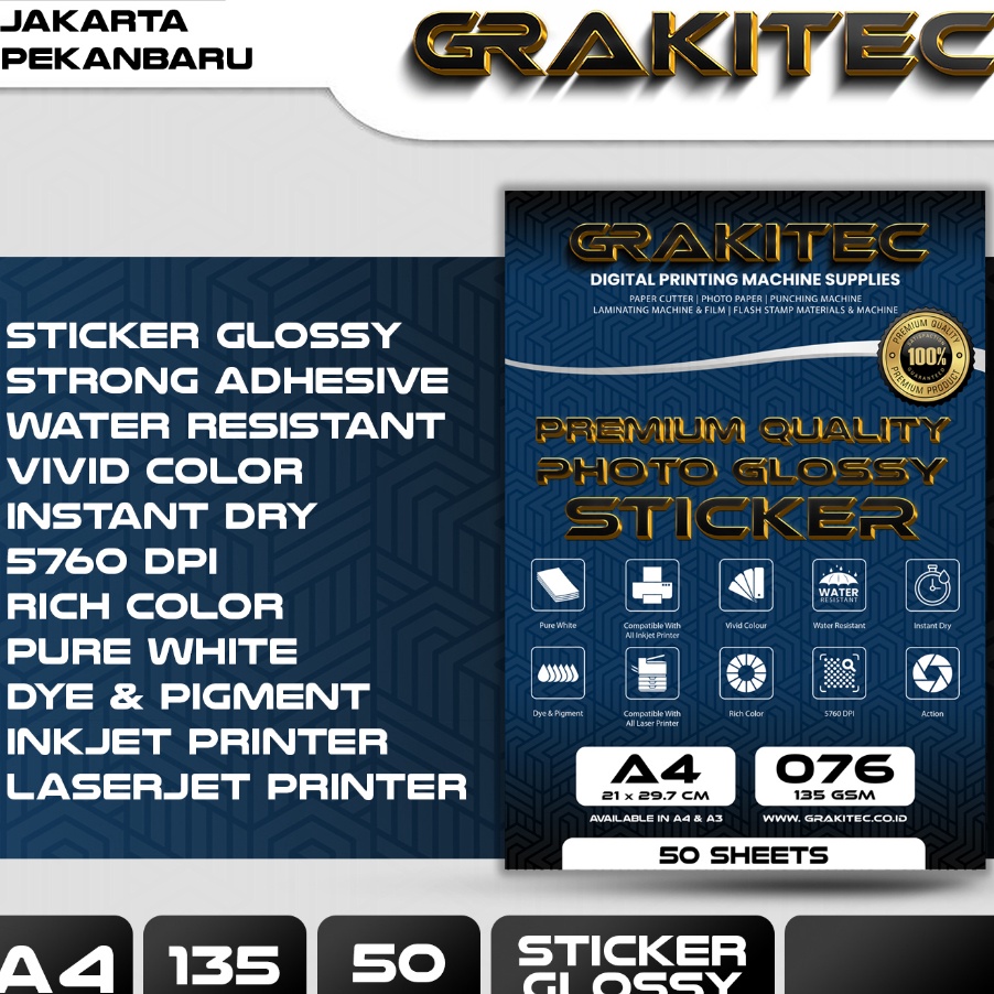 

PROMO SALE Sticker Glossy Photo Paper A4 Isi 5 Lembar Glossy Photo Sticker Paper Kertas Foto Sticker Glossy Premium Grakitec