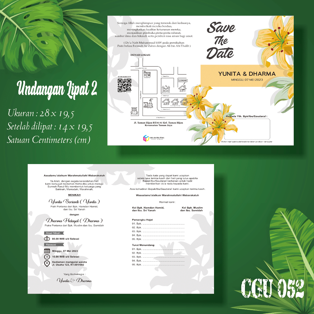 Undangan Pernikahan Lucu Custom Aestetic Murah Bandung