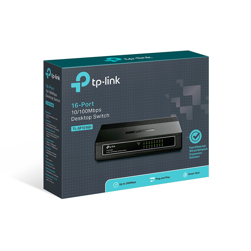 Tp-Link TL-SF1016D Hub Switch 16 Port 10/100Mbps Desktop Switch Tplink SF1016D