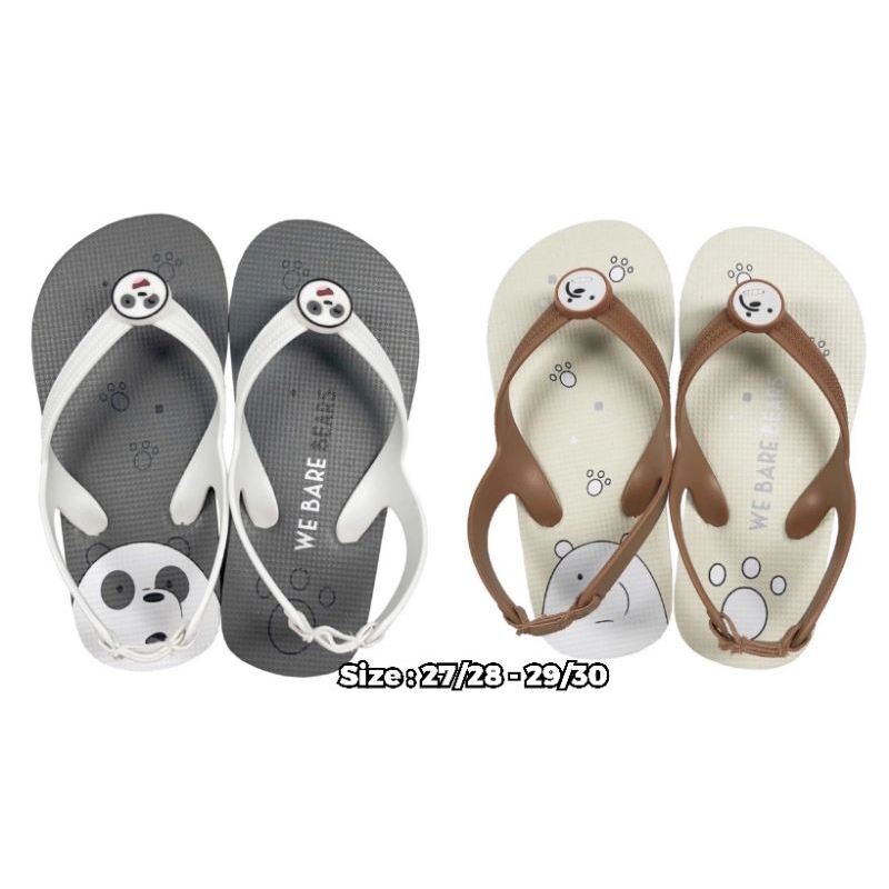 sandal jepit bare bear miniso, sandal slip on