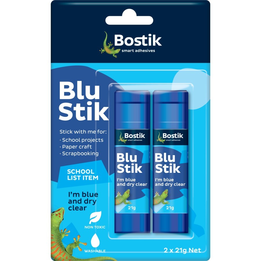 

BOSTIK BLU STIK GLUE BLISTER PACK 8G 2PCS - GLUE STICK - LEM KERTAS - LEM STIK WARNA BIRU