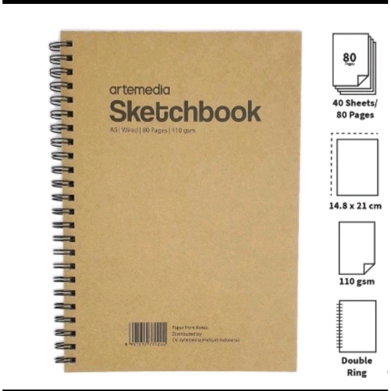

Buku Sketsa Artemedia Sketchbook Wired A5 Craft Cover Jilid Spiral