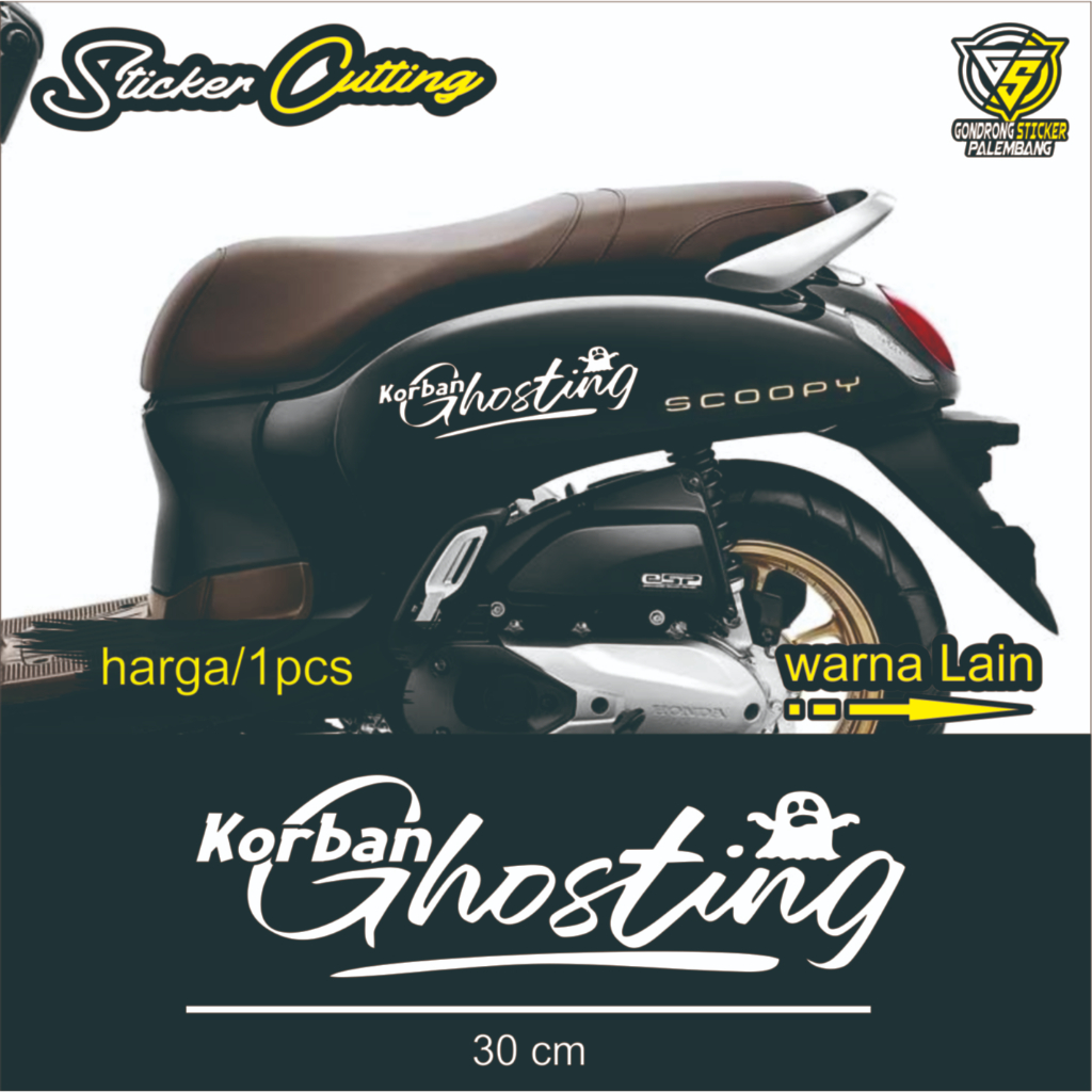 Sticker Cutting Korban Ghosting Body Motor Scoopy, Stiker Motor