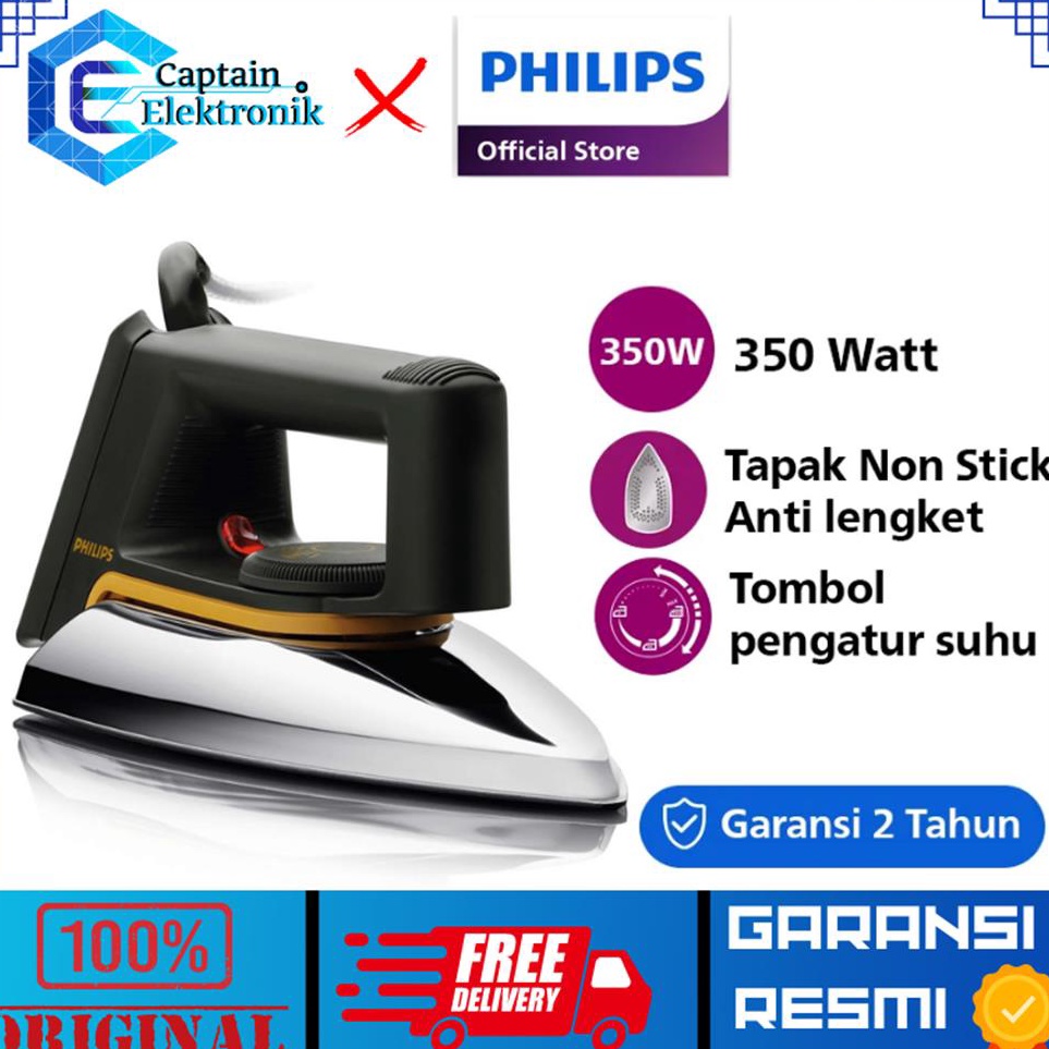 PHILIPS Dry Iron Classic HD1172 HD 1172 HD1172 Garansi Resmi c Premium