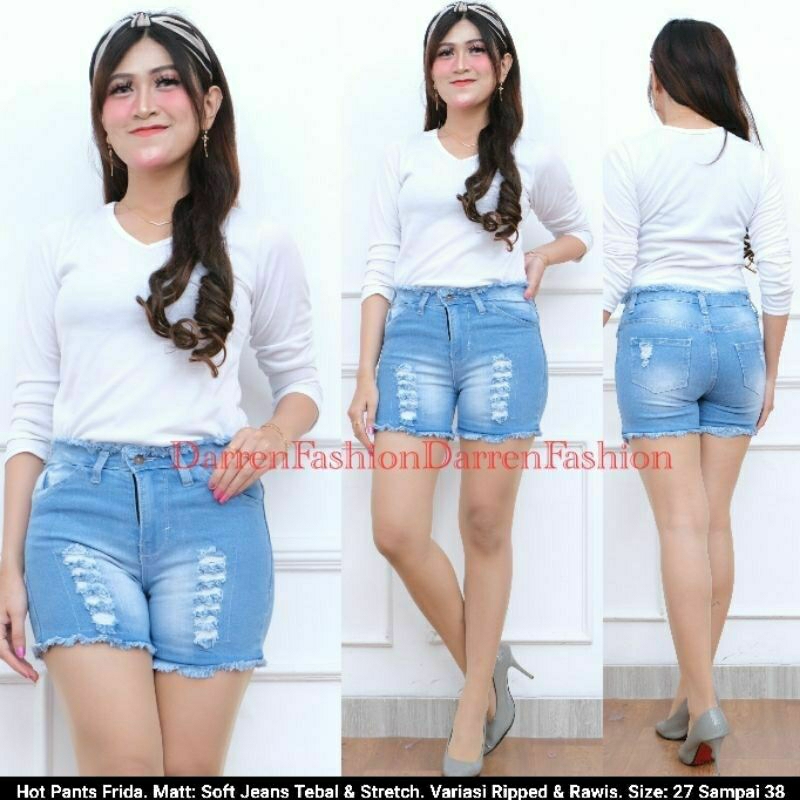 Hotpants Ripped. Hotpants Jeans Jumbo. Celana Hotpants Ripped cewek