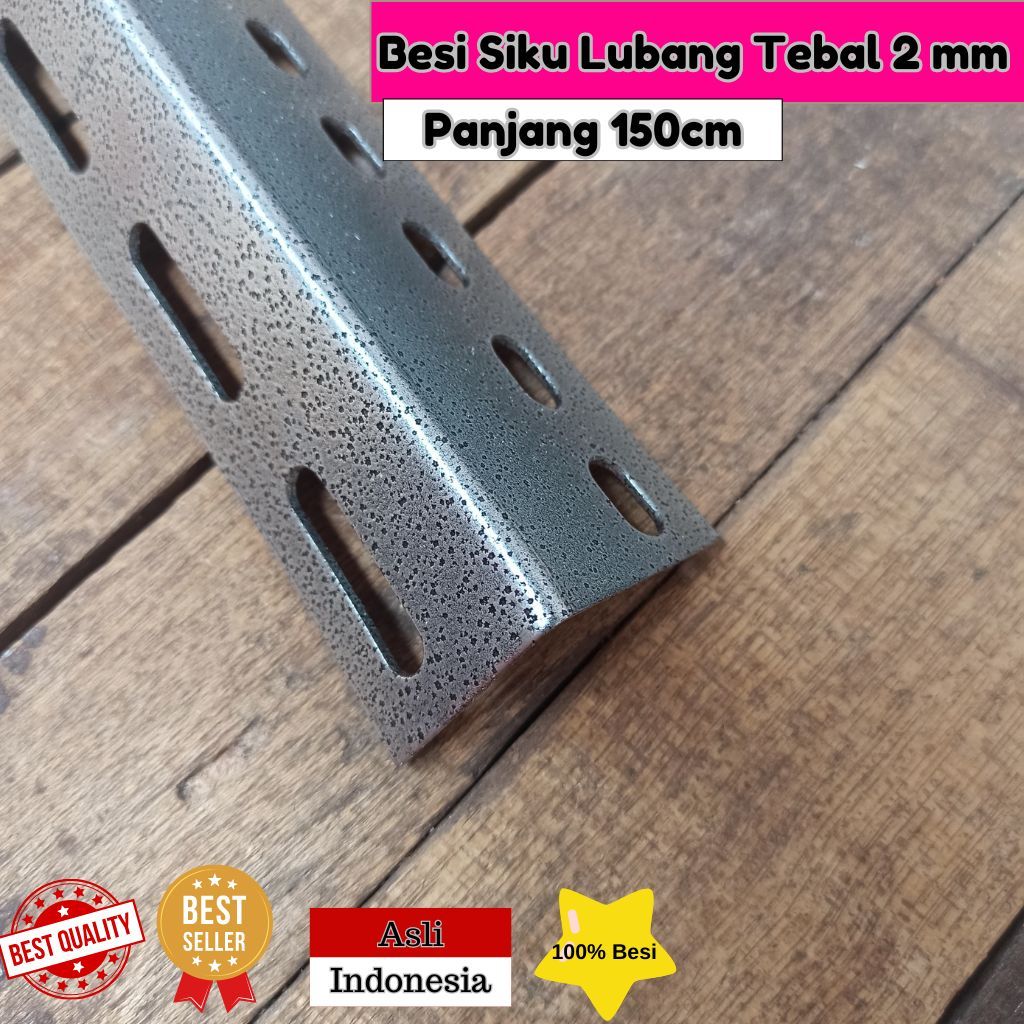 BESI SIKU LUBANG Tebal 2mm Panjang 150cm / 1.5 meter