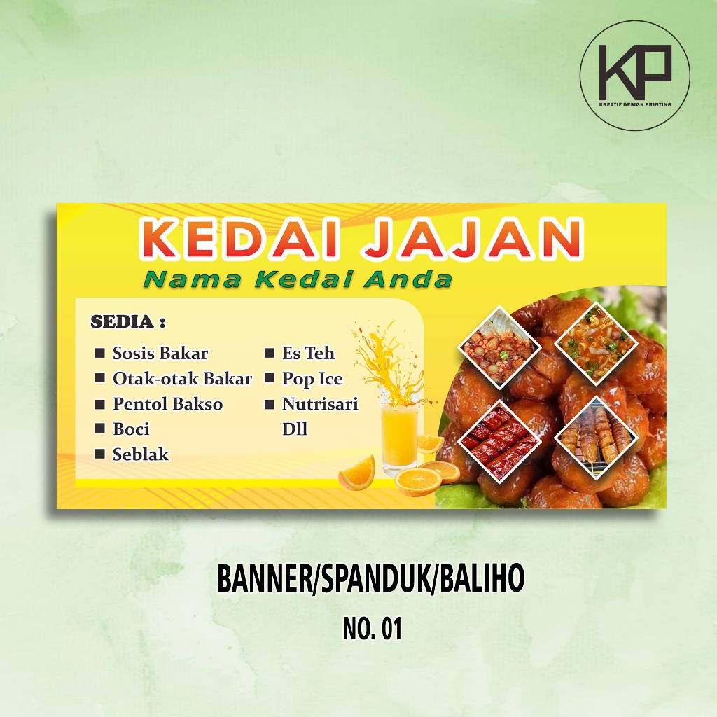 Cetak Banner | Spanduk | Baliho | Warung Jajan | Kedai Jajan | Sosis Bakar | Seblak | Seafood Bakar 