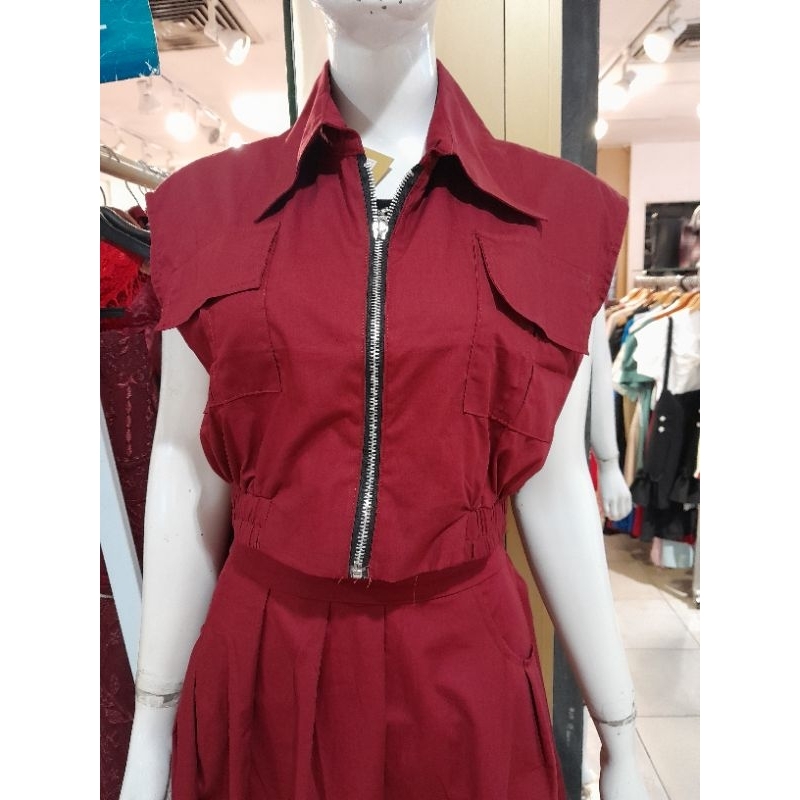 ZARA ORI Blouse Crop Cargo Lengan 3/4 Hitam Green Black Hijau Pink Navy SALE