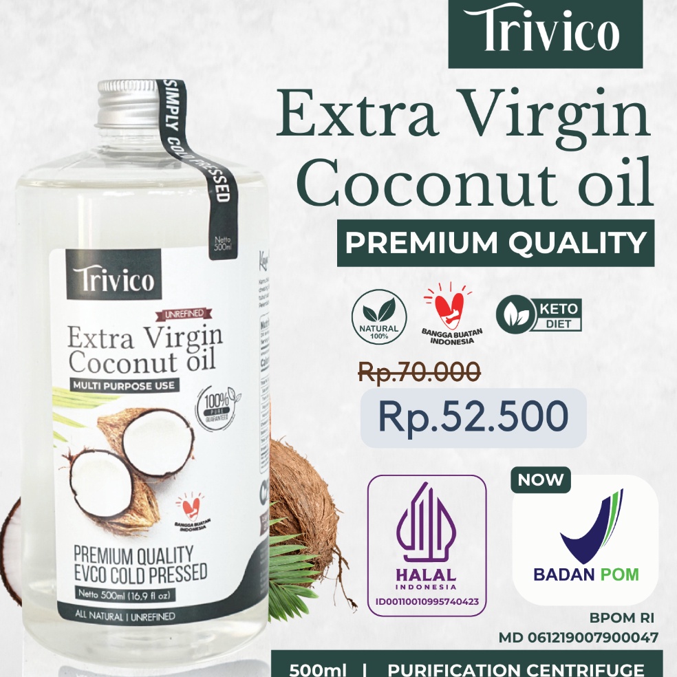 

iskn prm TRIVI V PREMIUM EV Virgin nut IL 5ML KELAPA MURNI 1 NUT IL 5 ML 78