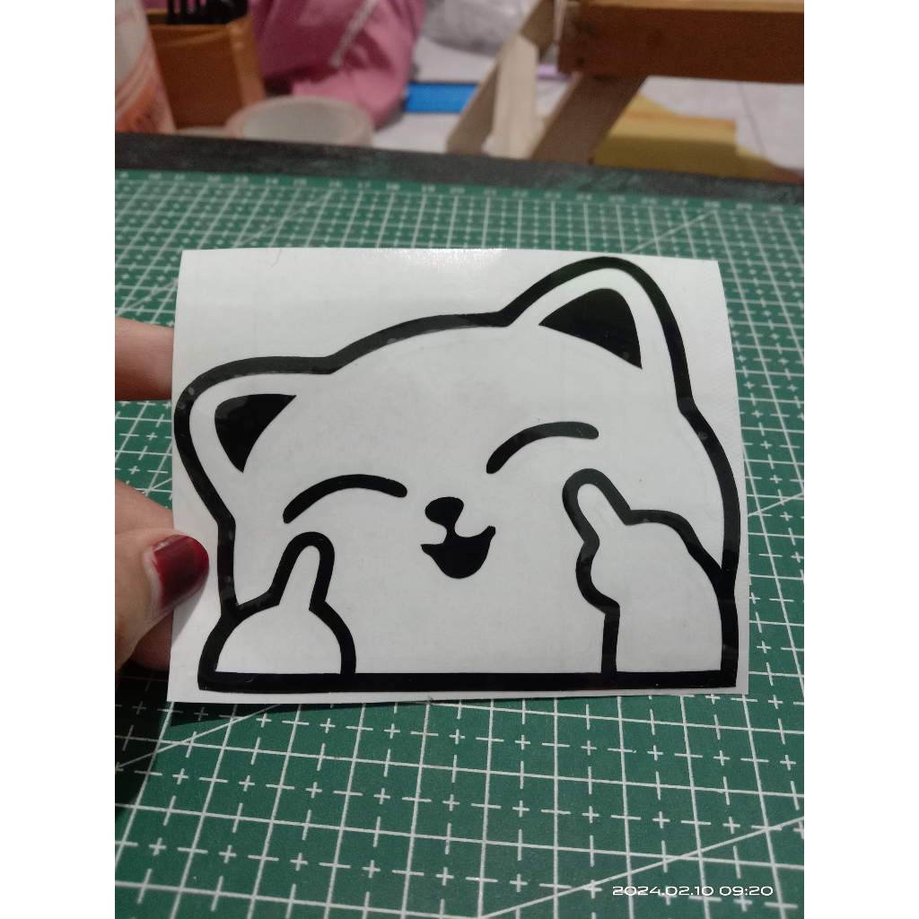 

Stiker Kucing Lucu Stiker Cutting Bahan Vinyl Tahan Air