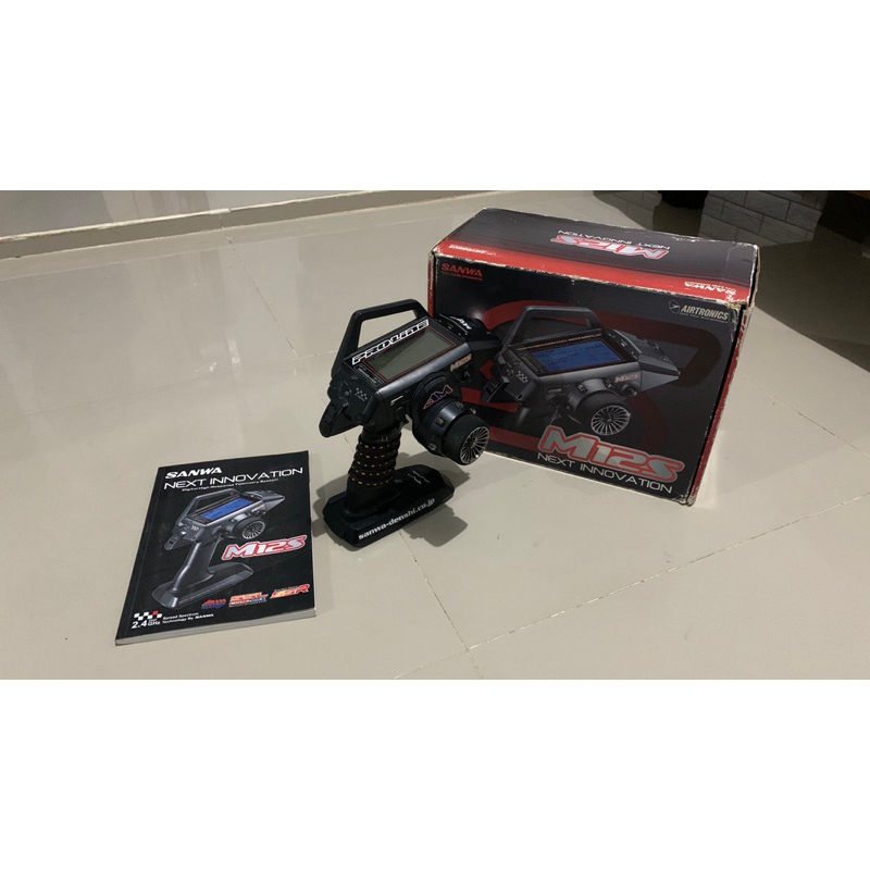 Transmitter tx Sanwa M12S rx 482 + Life Battery Sanwa 1800mah + option part lengkap dus dan manual b