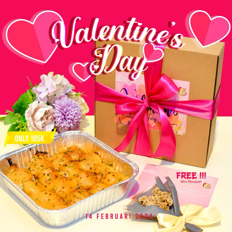 

Hampers Velentine/Hadiah Valentine/Hampers Dimsum Mentai (Free Mini Bouquet)