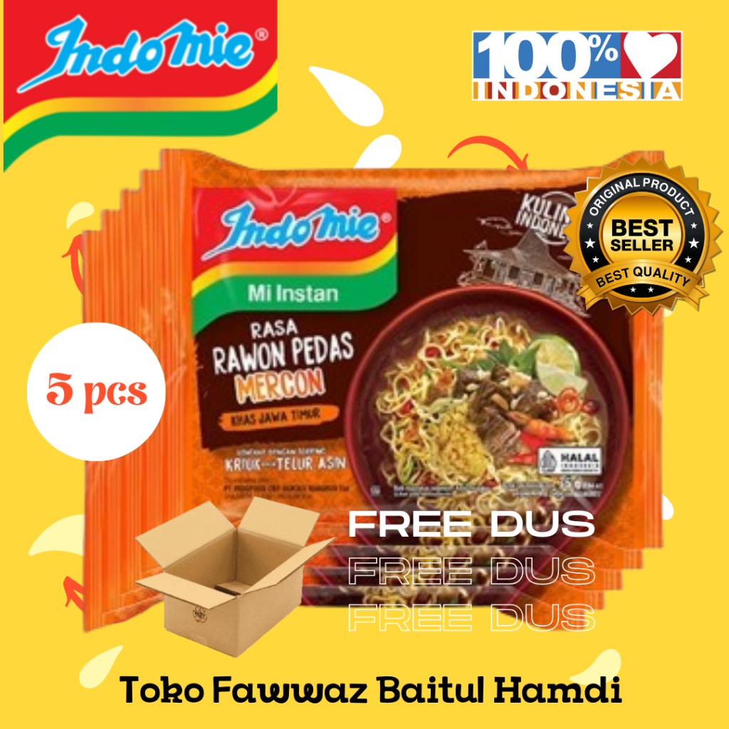 

Indomie Rasa Rawon Pedas Mercon 5 PCS