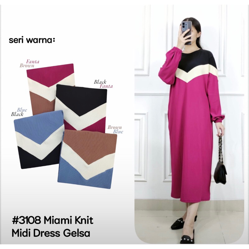 Midi Dress Gelsa / Dress Wanita Premium / Midi Dress Premium / Gamis Wanita / Midi Cewek Premium/ Ga