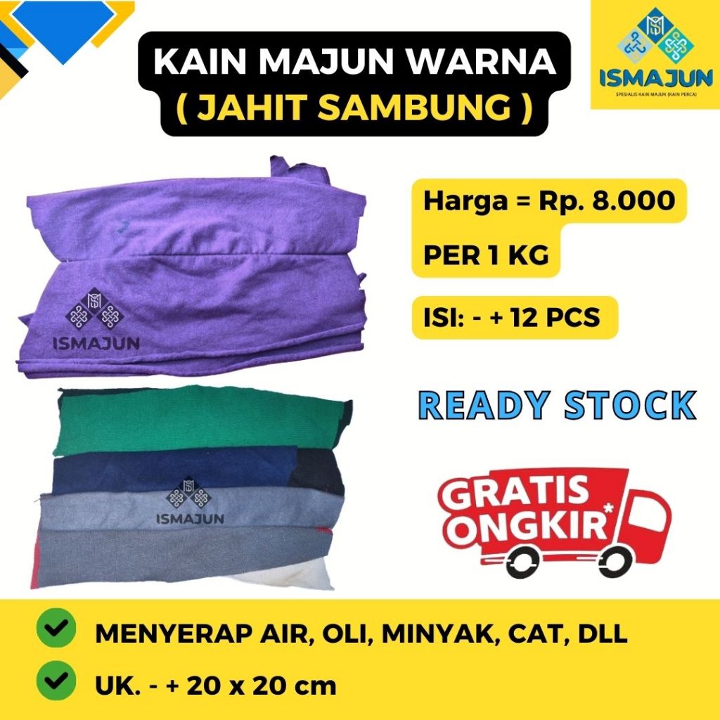 KAIN LAP MAJUN JAHIT SAMBUNG WARNA KILOAN (SAMBUNG WARNA)