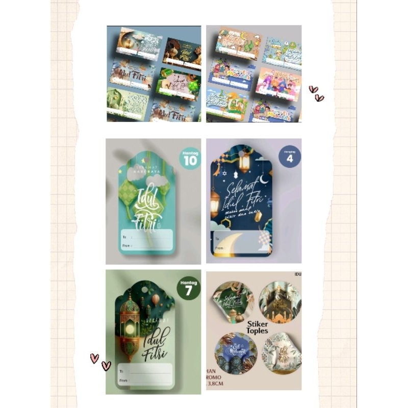 10pcs stiker lebaran 3,8cm hangtag lebaran kartu ucapan lebaran hangtag idul fitri kartu ucapan idul