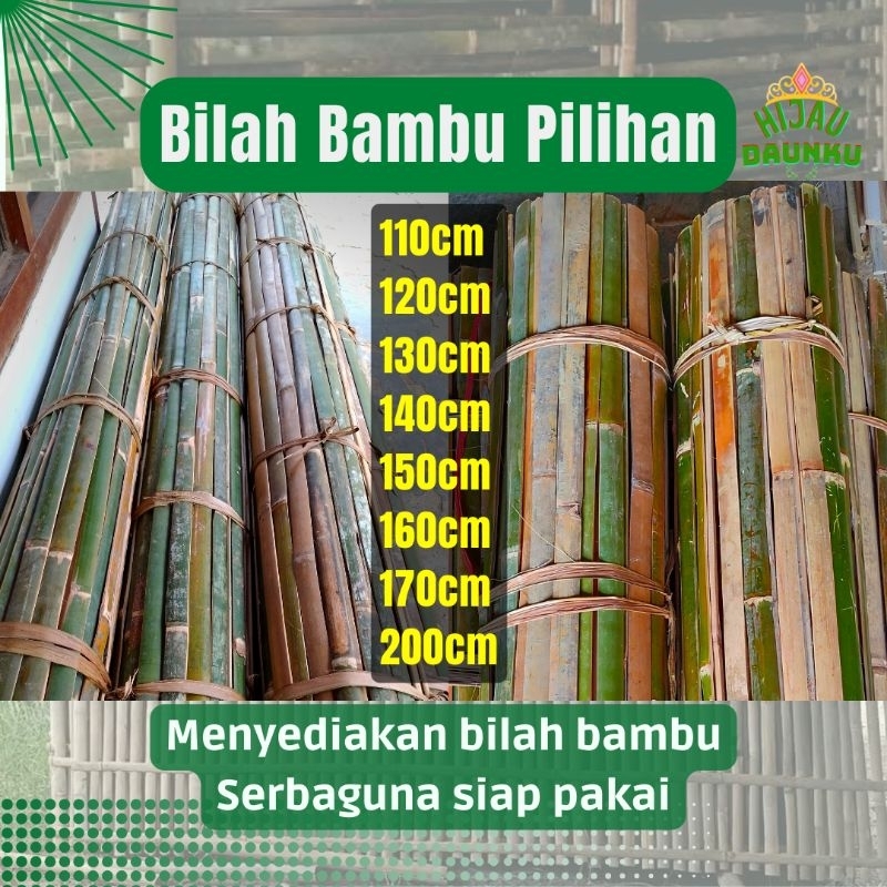 Pring Bambu Bilah Tua Pilihan  Untuk Pagar Kerajinan Kandang Tiang Rambat Tanaman Bersih & Halus