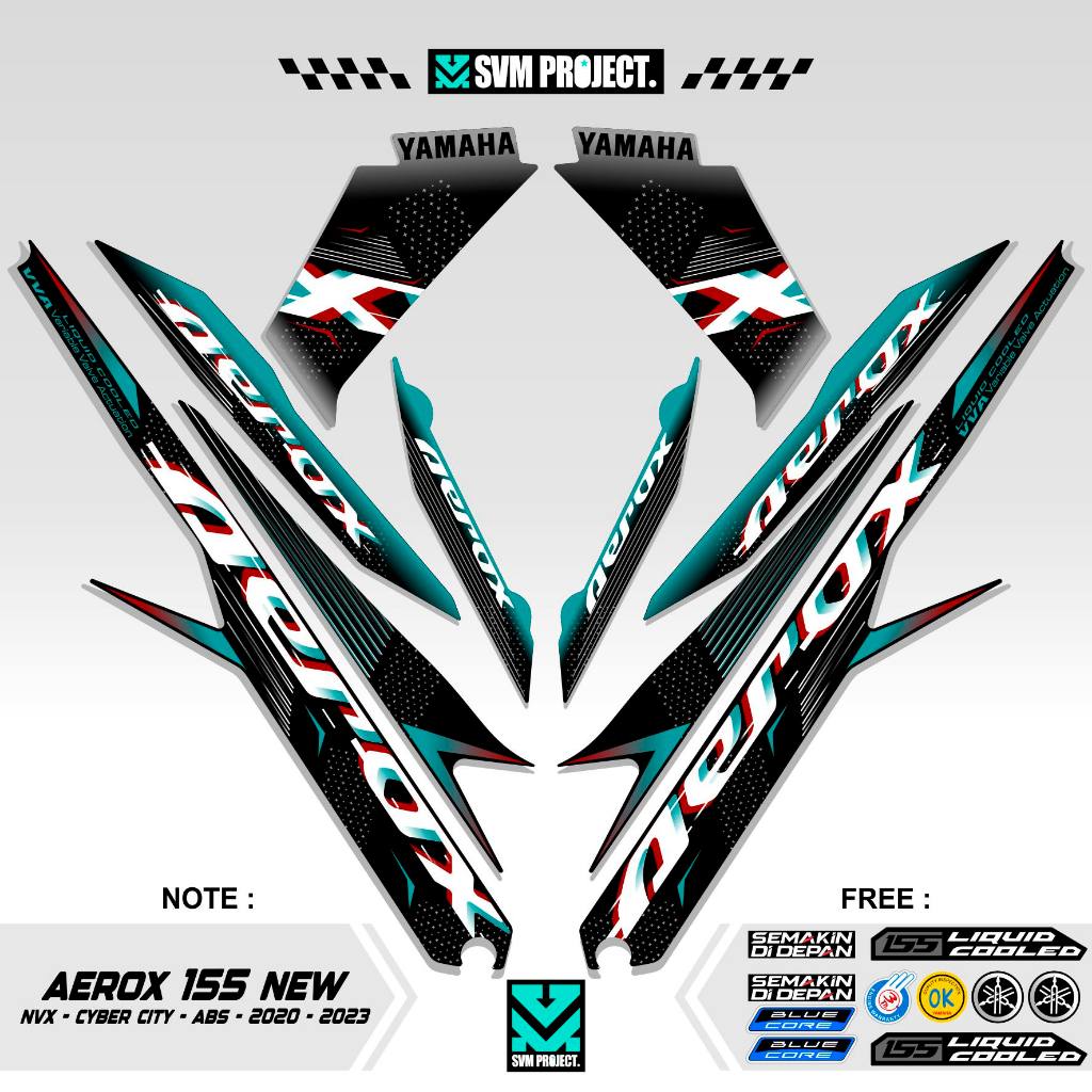 STRIPING AEROX 155 NEW CYBER CITY MOTIF 1 / STIKER AEROX 155 CONNECTED / STICKER AEROX 155 CONNECTED