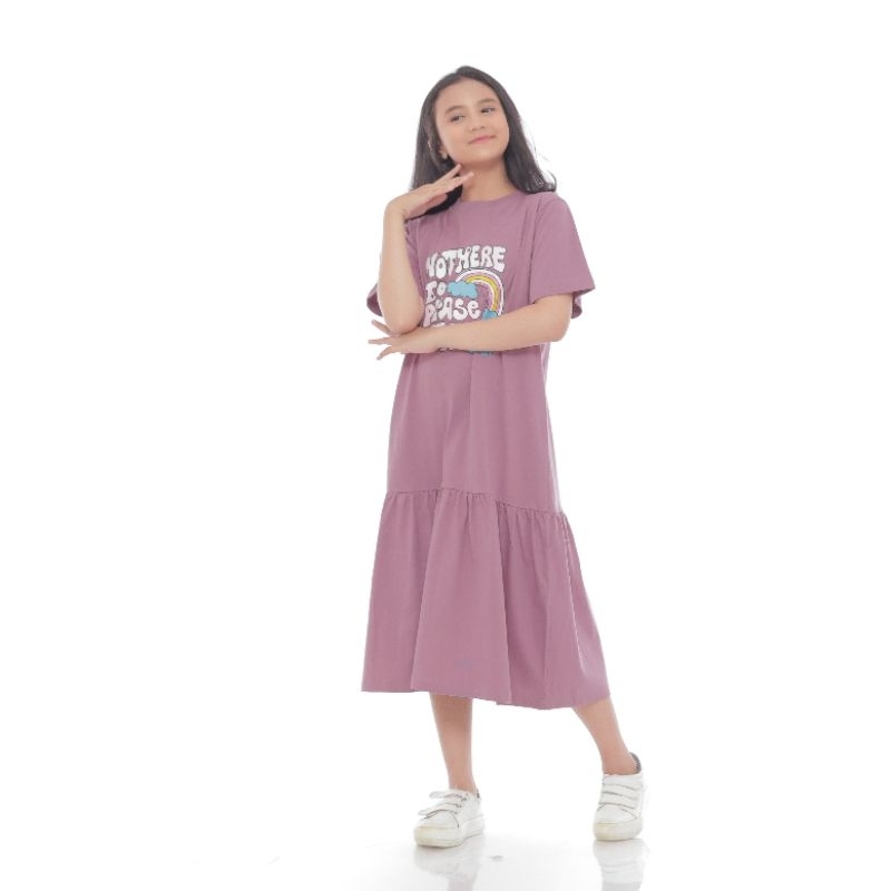 RB Baju Anak Perempuan Dress Tunik Cewek Kaos Lebaran 2024 Terbaru Kekinian Usia 5 Sampai 14 Tahun