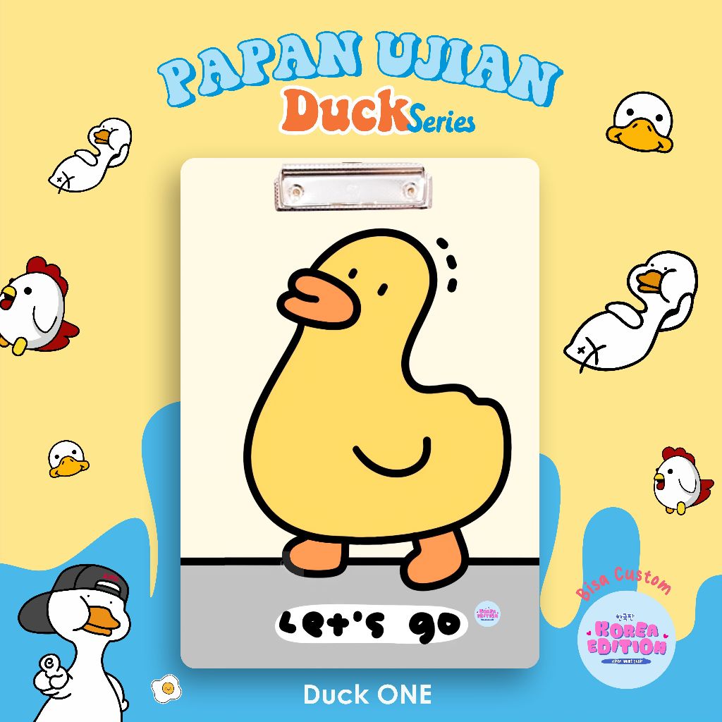 

Papan Ujian Duck Bebek Series Papan Jalan Tulis Clipboard Motif Lucu