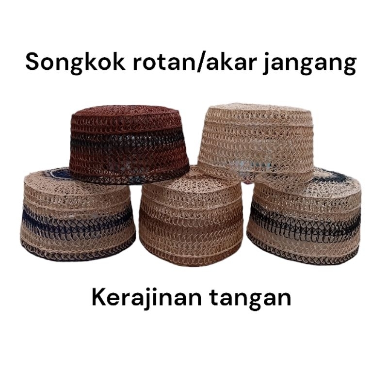Peci/Songkok Model Habib bahar atau peci kalimantan akar jangang asli kerajinan