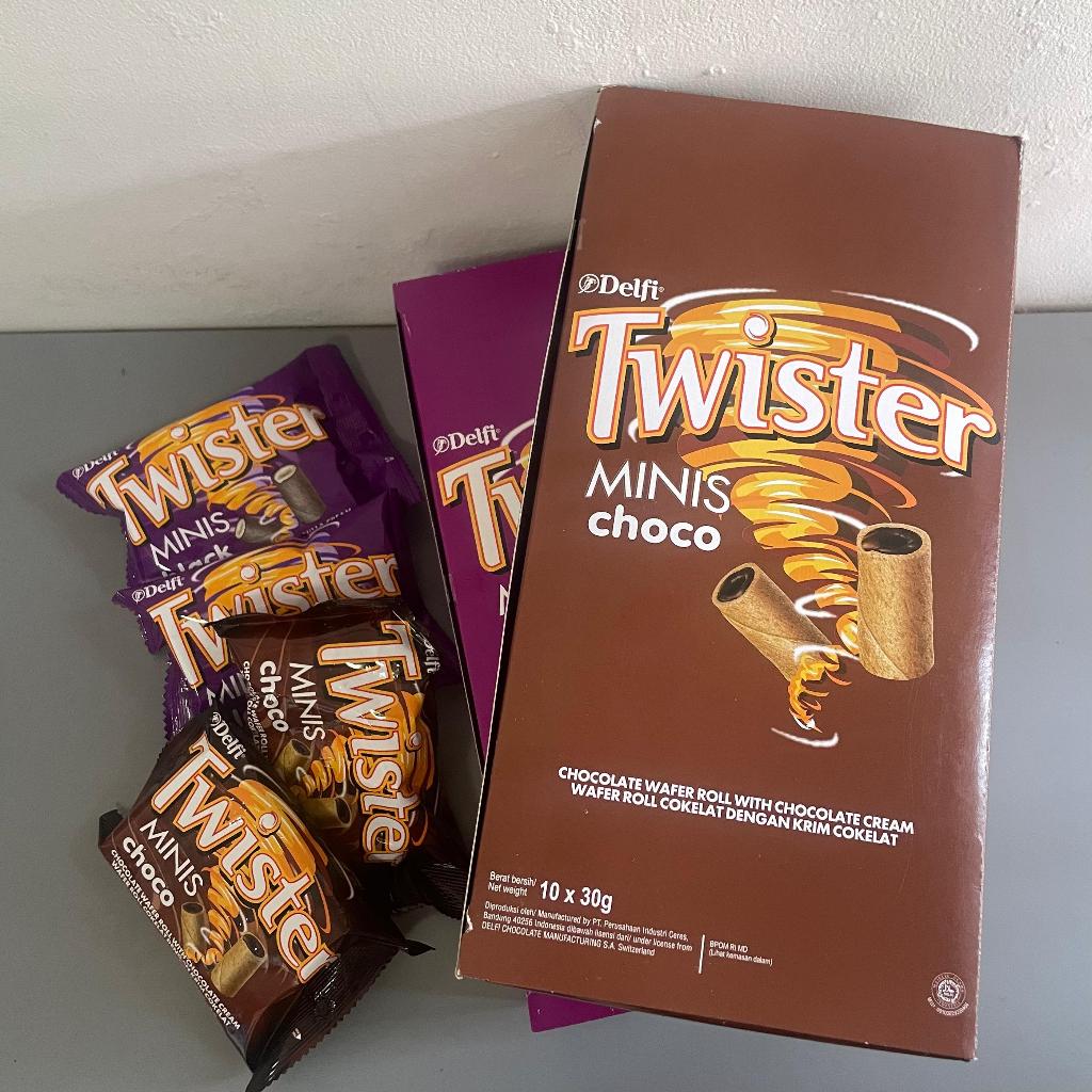 

DELFI TWISTER COKLAT isi 10 pc x 30gr / COKELAT TWISTER BLACK VANILA PAK / ASTOR TWISTER COKLAT