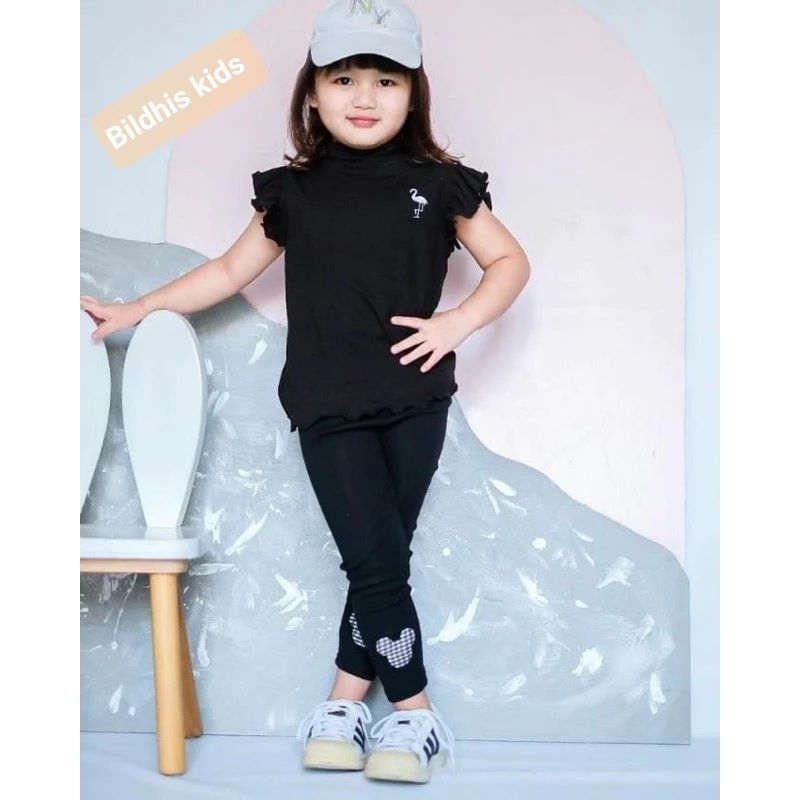 Rob Rainbow Top / Flamingo & Daisy Rib  0-6 Tahun / Kaos Anak Perempuan Rib Baju Anak Cewek Murah At