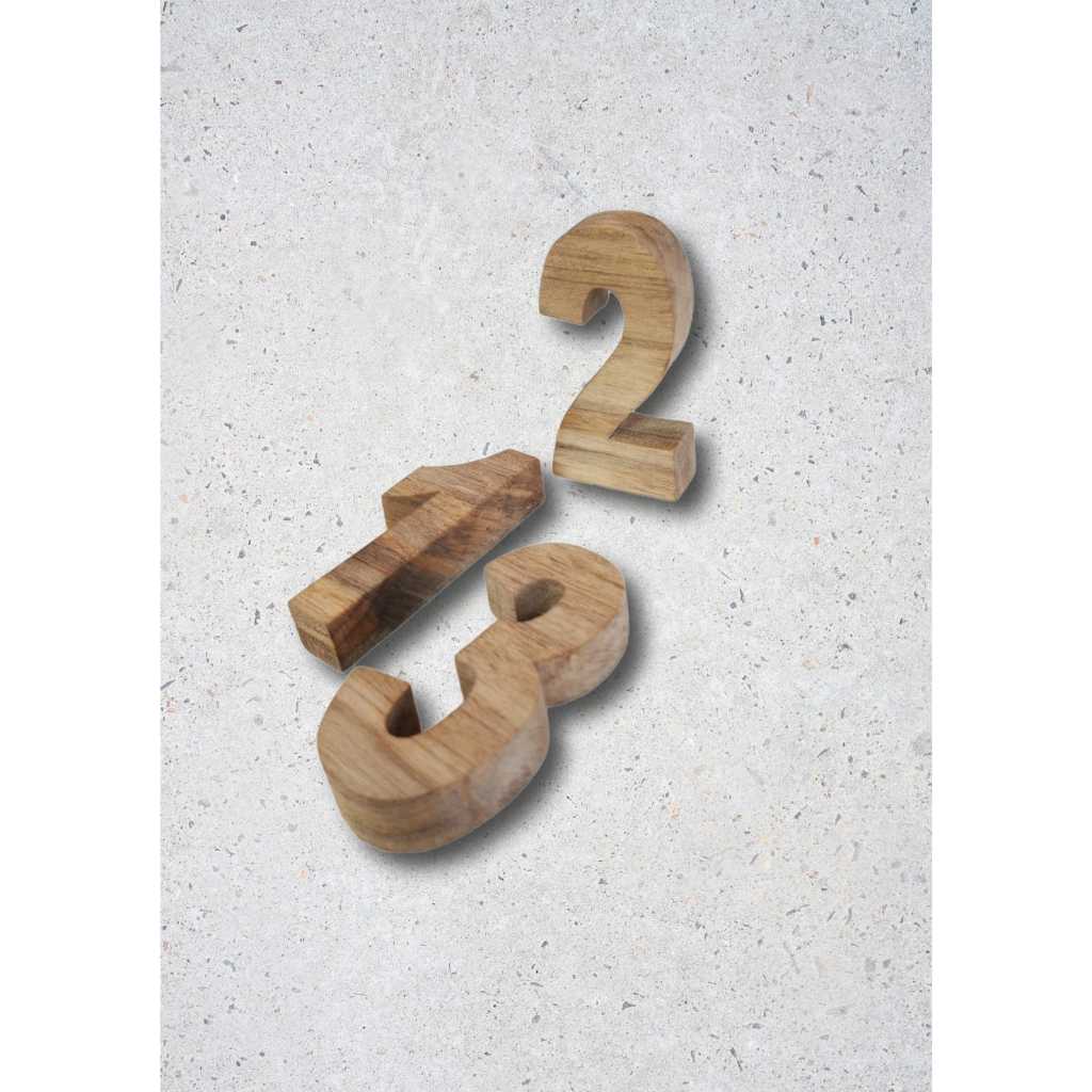 Huruf dan Angka Kayu - nomor rumah - nomor pintu