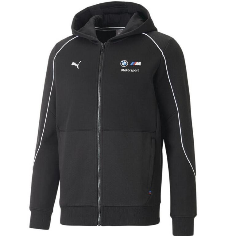 Puma Jaket Kasual Pria Bmw Mms Hdd Sweat Jkt Black 538131 01