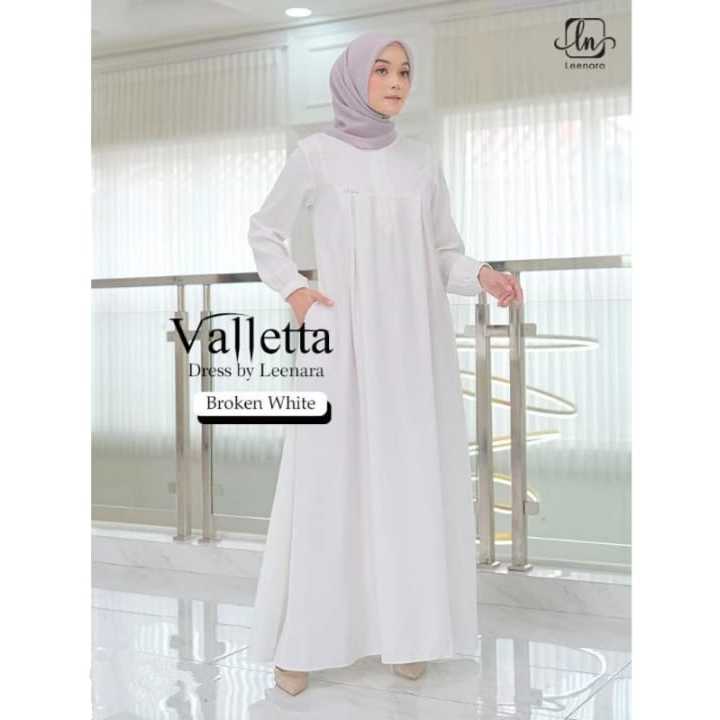 Valletta Dress Gamis Wanita Remaja Dewasa Bahan Crinkle Premium Terbaru