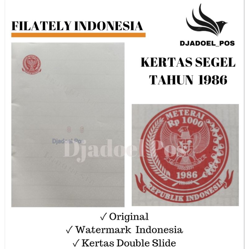 

KERTAS SEGEL TAHUN 1986 (Buy 4 Get 1 Free) Double Asli