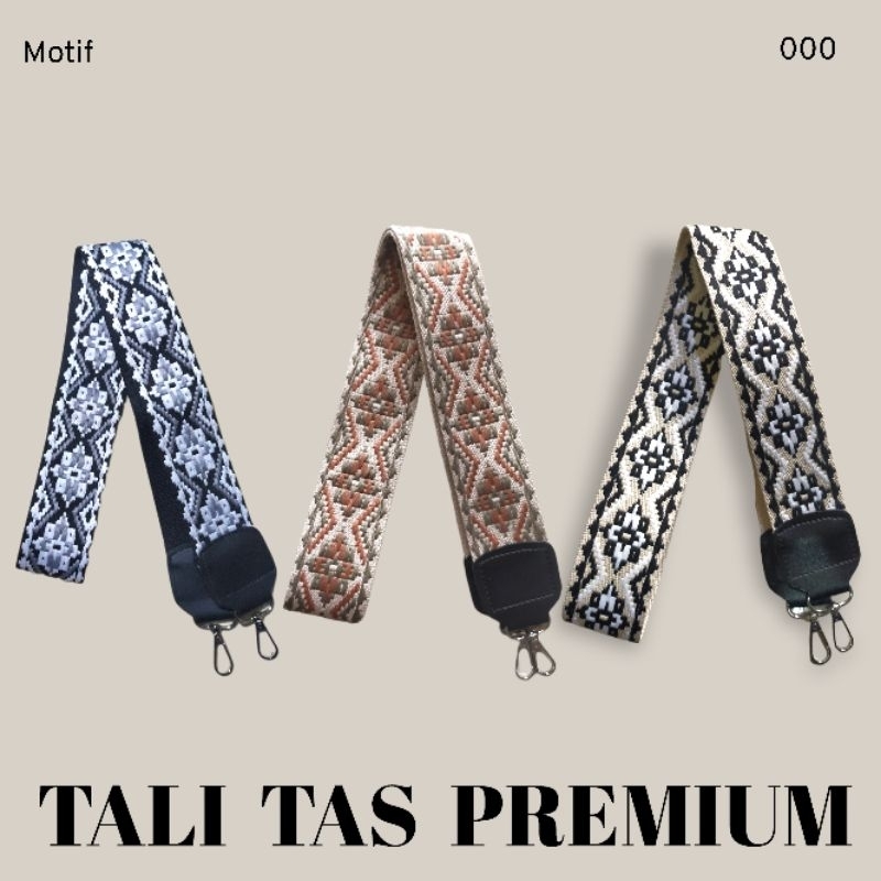 TALI TAS/STRAP/LONGSTRAP/ TALI TAS SLEMPANG /POLIKATUN JAGUARD 5 CM /LEBAR  5 CM KULIT HITAM