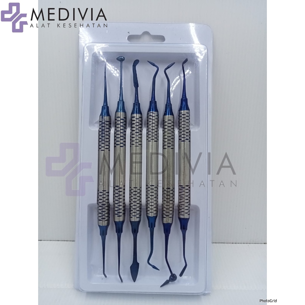 COMPOSITE SPATULA FILLING CARVING PREMIUM TEFLON ANTI LENGKET INSTRUMENTS SET PLASTIS FILLING TEFLON