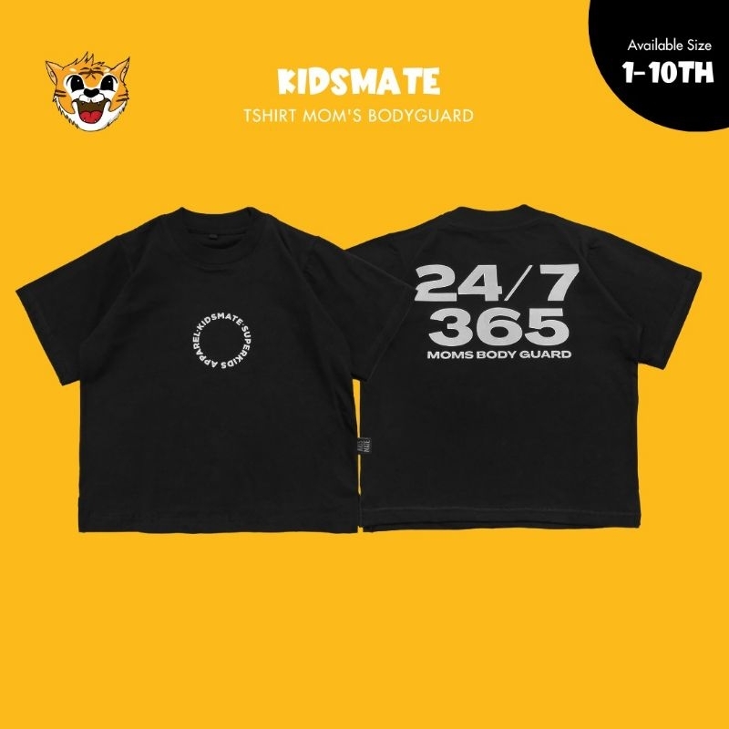 Kaos Oversized Anak Hitam Moms Bodyguard Kids Mate