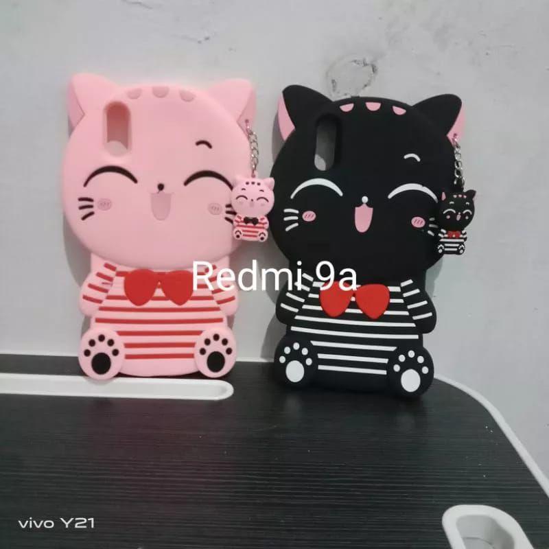 Casing Xiaomi Redmi 9a 9c 6a 6 5a 4a 3 Note9 Case 3D Boneka kucing Motif Kartun Boneka Kucing Pelind