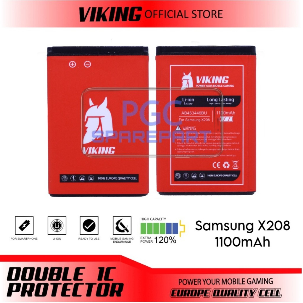 Baterai Double Power Viking AB463446BU SAMS Galaxy E1272 / E1080 / X208 / GT-E1272 / GT-E1270 - Batu