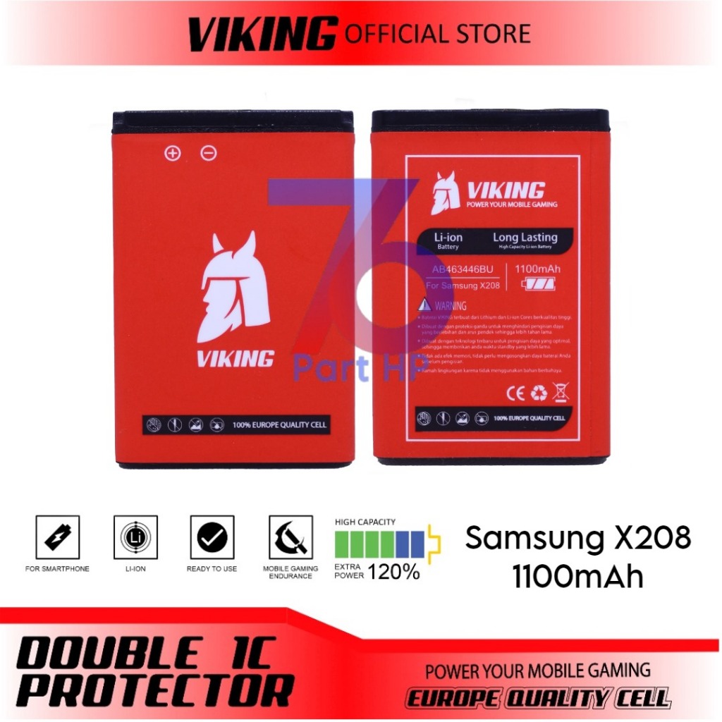 Baterai Double Power Viking AB463446BU SAMS Galaxy E1272 / E1080 / X208 / GT-E1272 / GT-E1270 - Batu