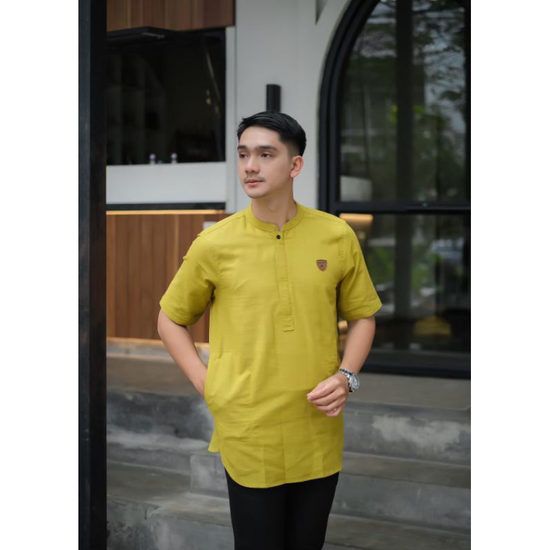 BAJU KOKO LENGAN PENDEK TOYOBO DEWASA PRIA KURTA POLOS KEKINIAN PAKAIAN MUSLIM MARAJO LAKI LAKI