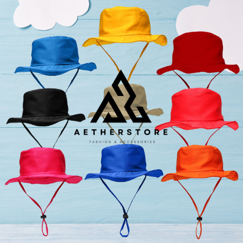 Topi Bucket Anak | Topi Bucket Rimba Polos Tali Anak Laki-laki Perempuan | Umur 2-9 Tahun Unisex