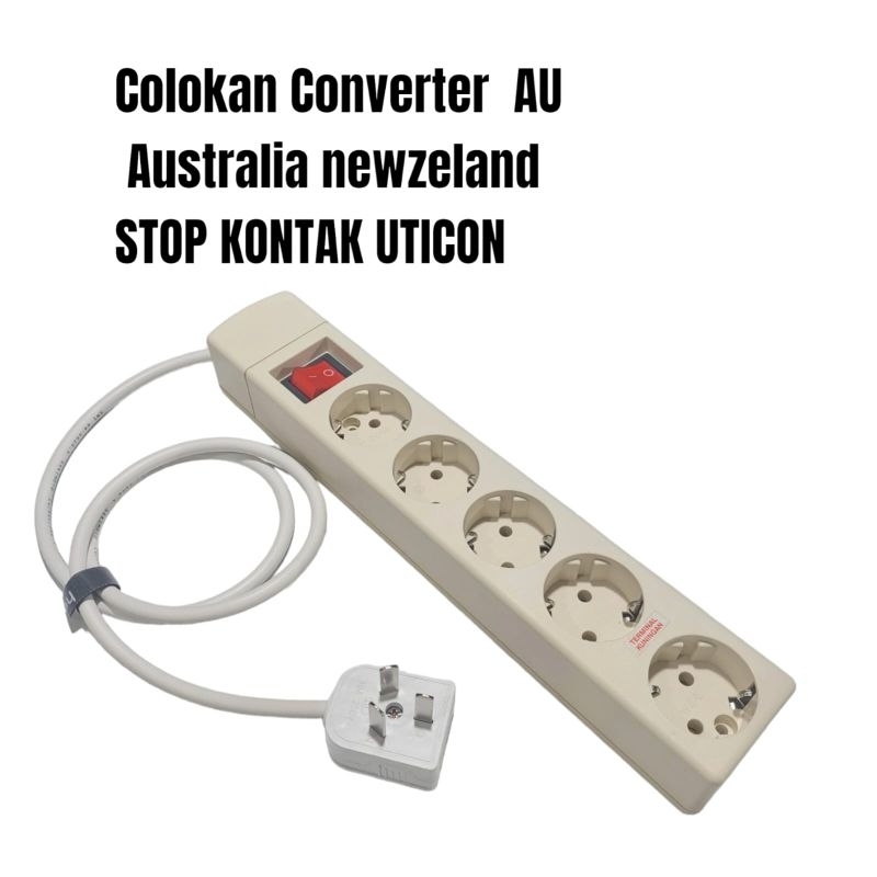 AEBDG BROCO KAKI 3 KONVERTER STOP KONTAK 3 4 5 6 Lubang/ Colokan Listrik Plug Australia newzeland Ar