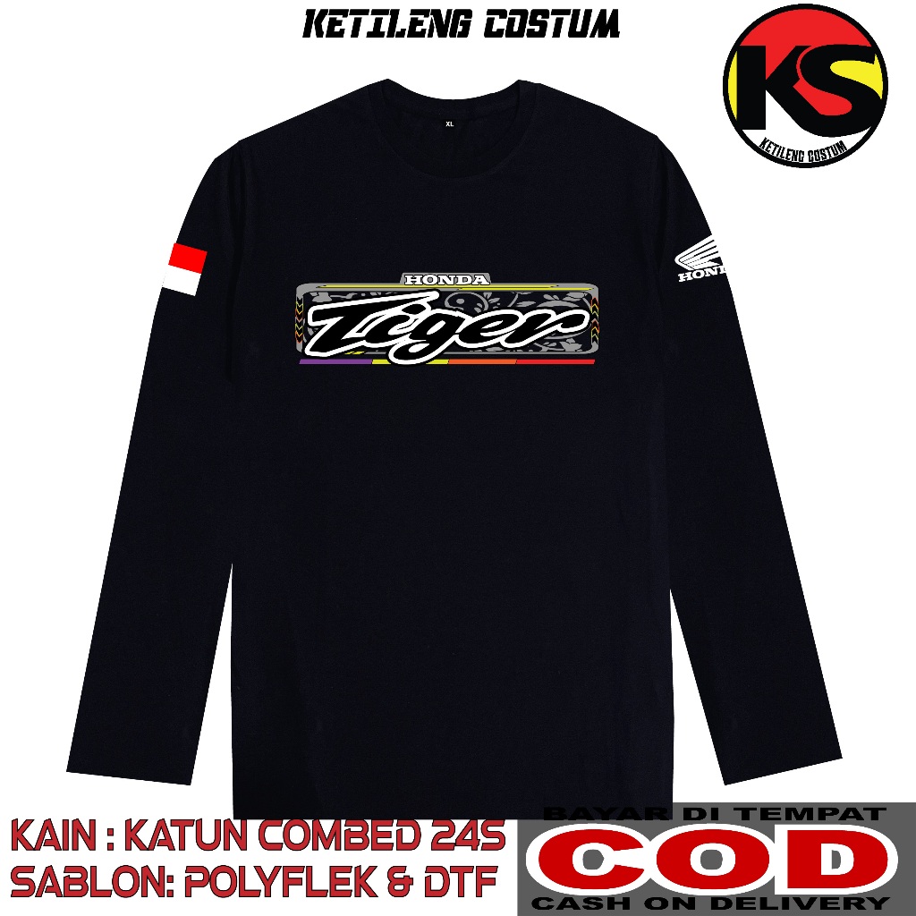KAOS HONDA TIGER BAHAN COTTON COMBED 24S TEBAL BISA COD KAOS DISTRO KAOS KEREN
