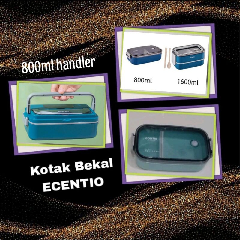 KOTAK MAKAN / LUNCH BOX / KOTAK BEKAL ECENTIO SINGLE LAYER 800ml DOUBLE LAYER 1600ml