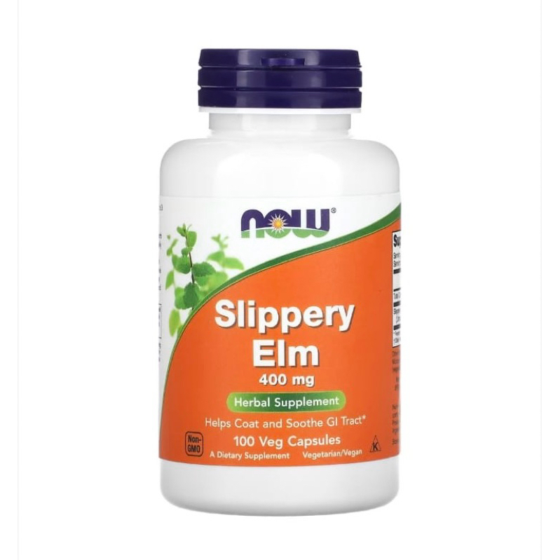 Now Foods Slippery Elm 400 mg 100 veg capsules original USA